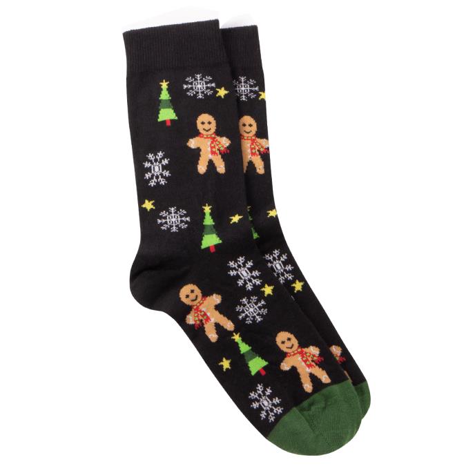 totes Mens Novelty Ankle Socks Gingerbread Extra Image 2